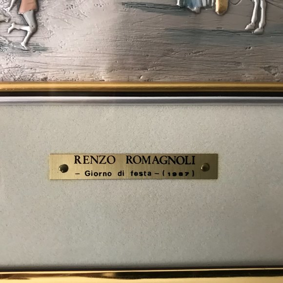 Renzo Romagnoli Sterling .925 High Relief Painting - Picture 4 of 6